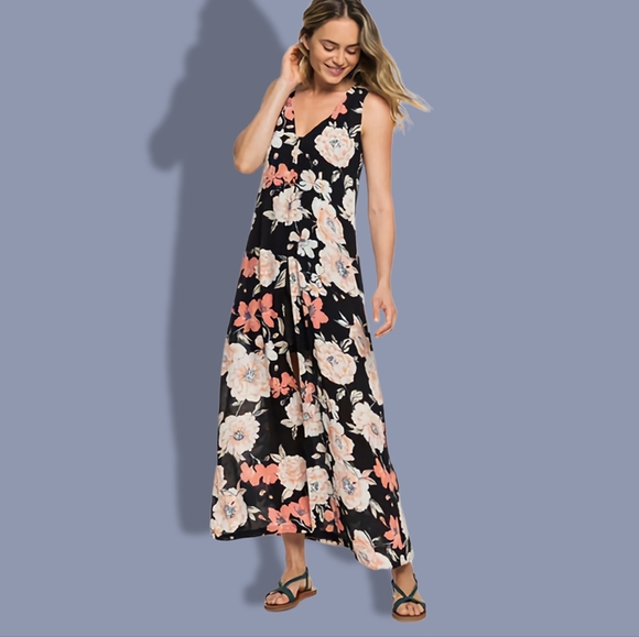 🌸🌺Roxy Flowers Crown Maxi Overlay Romper - Picture 9 of 14